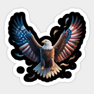 American Flag Bald Eagle Patriotic Eagle 4th of July USA Sticker